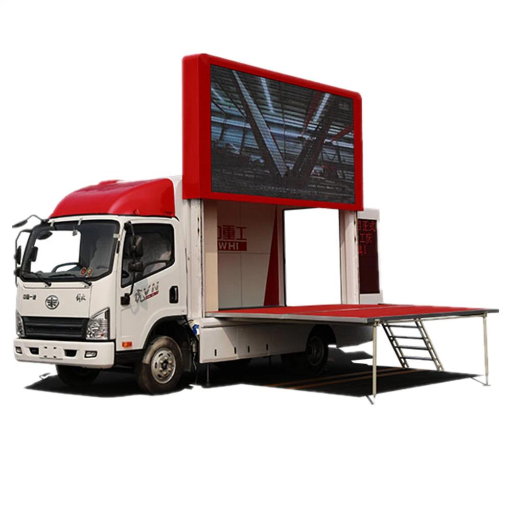 FAW Full Color LED Screens Video Advertising Billboard Vehicle Mobile Stage Truck Advertising Truck
