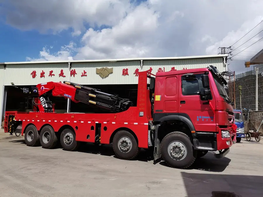 Sinotruk HOWO 10X4 14Wheels Truck 100Tons Truck Mounted Knuckle Crane