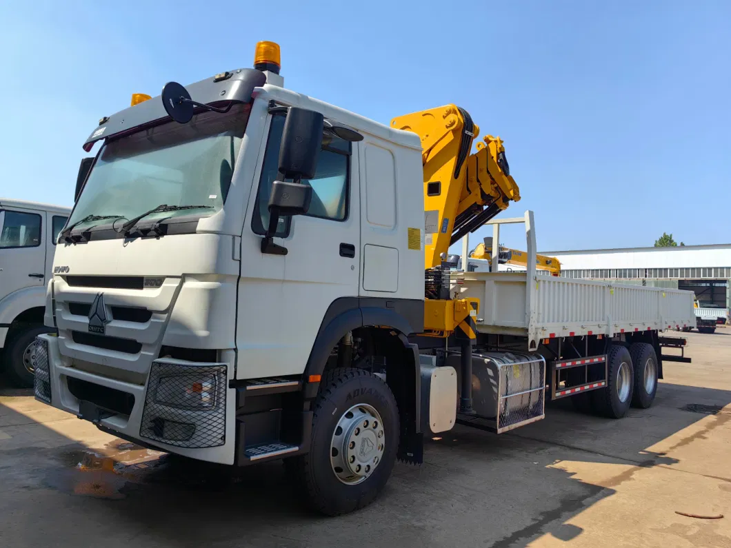 Sinotruk HOWO 6X4 10Wheels Cargo Truck with 14ton Knuckle Crane