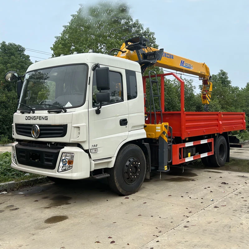 Dongfeng Right Hand 4X2 6 Wheels Cargo Truck with Xugong 8ton Straight Boom Crane