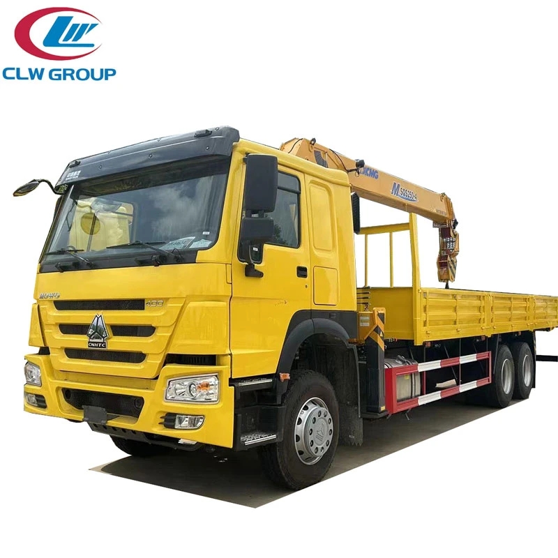 Sinotruck HOWO 6X4 Cargo Truck with 14ton Straight Boom Crane