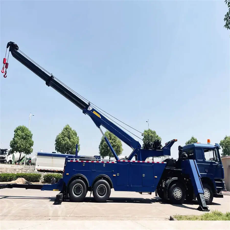SHACMAN 8x4 360 Degree Rotary Boom 50T Wrecker Tow Truck
