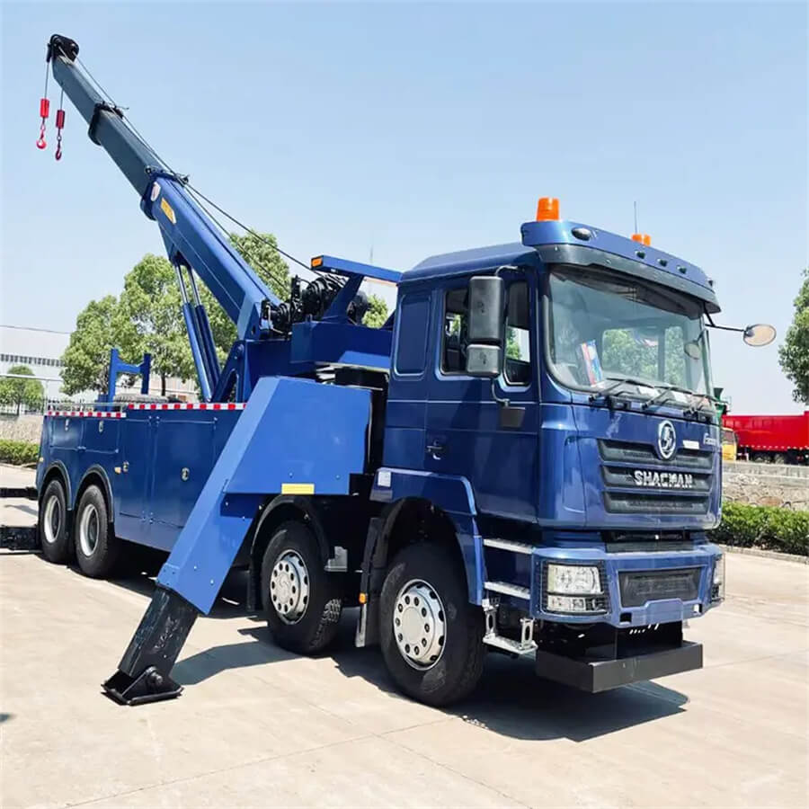 SHACMAN 8x4 360 Degree Rotary Boom 50T Wrecker Tow Truck