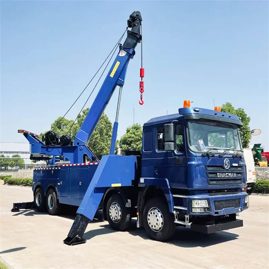 SHACMAN 8x4 360 Degree Rotary Boom 50T Wrecker Tow Truck