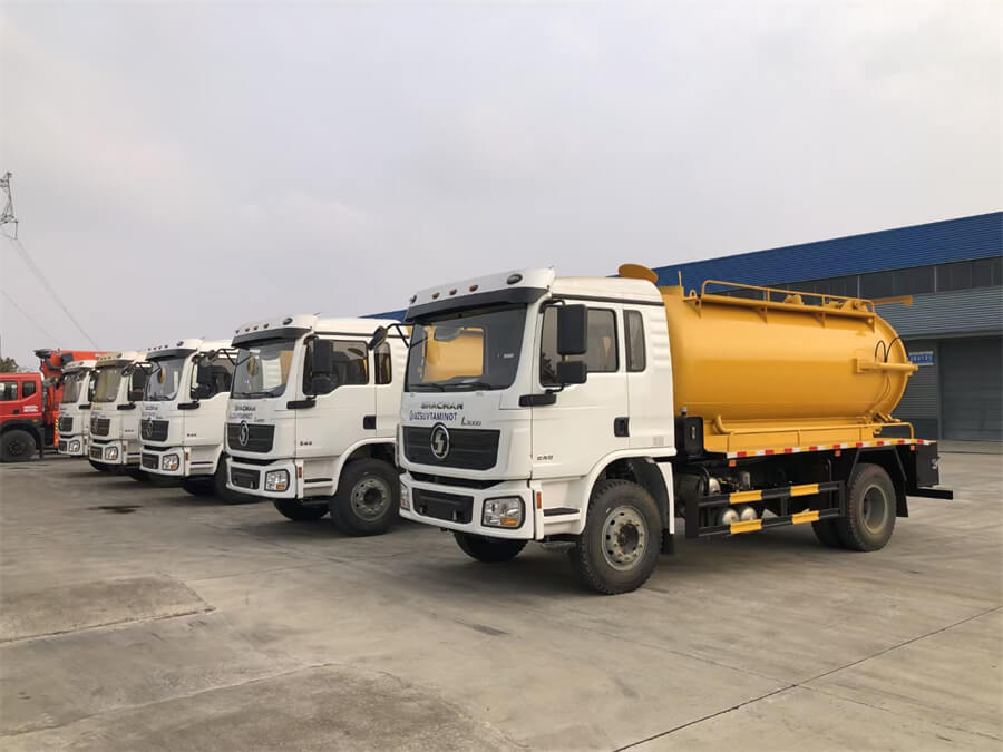 Shacman 4X2 12000litres 12000L High Pressure Cleaning Tank Together Sewer Jetting Vacuum Sewage Suction Truck