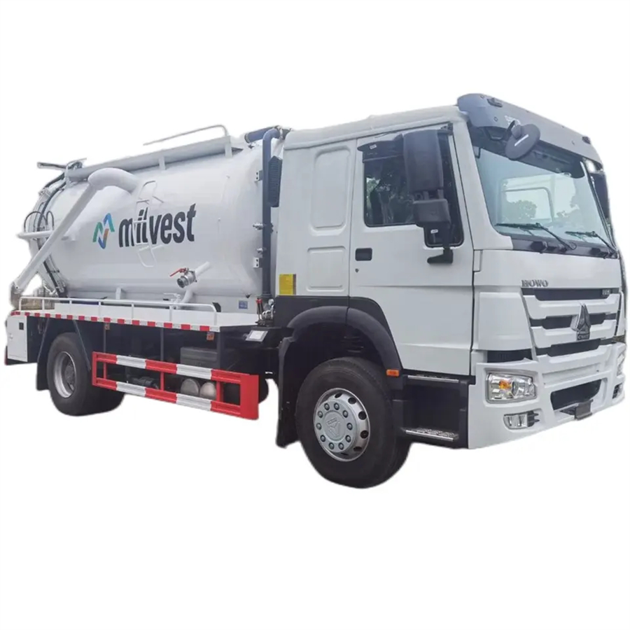 Sinotruk HOWO 4X2 12CBM 12000 liters vacuum and pressure pump sewer jetting suction truck