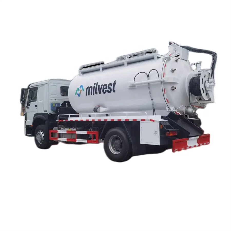 Sinotruk HOWO 4X2 12CBM 12000 liters vacuum and pressure pump sewer jetting suction truck