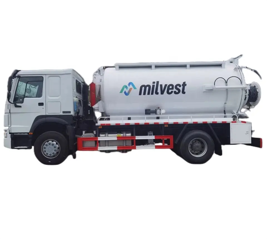 Sinotruk HOWO 4X2 12CBM 12000 liters vacuum and pressure pump sewer jetting suction truck