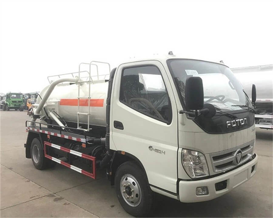 Foton 3cbm Fecal Sewer Septic Suction Tank Truck
