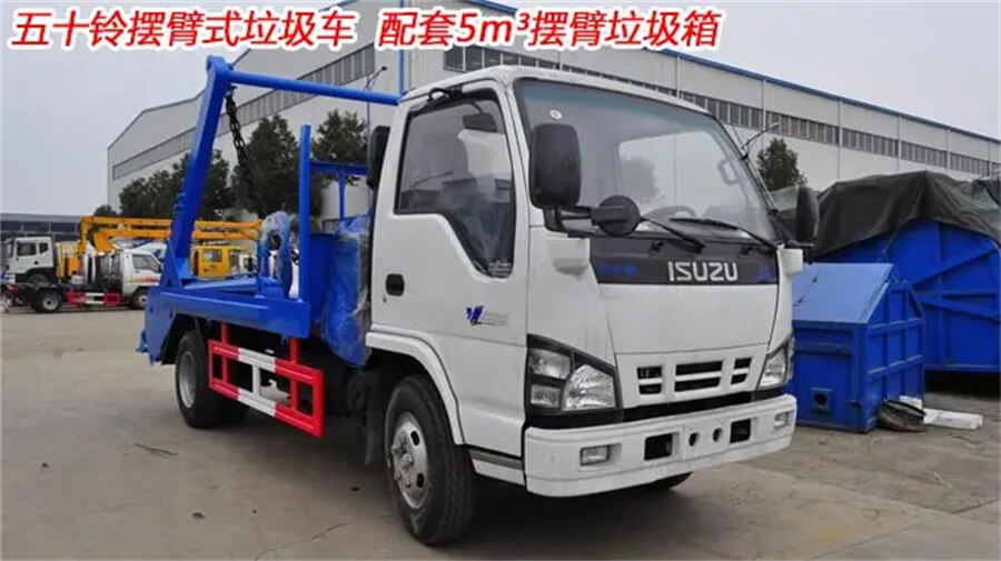 Isuzu 600p 5m3 5cbm Swing Arm Garbage Truck