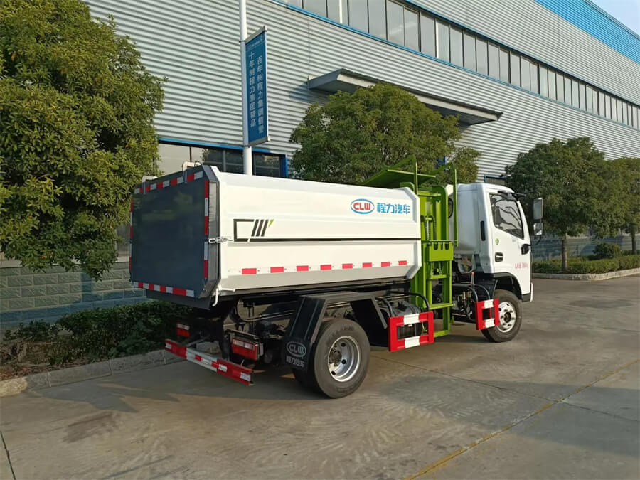 Side Loading Hanging Barrel Garbage Truck
