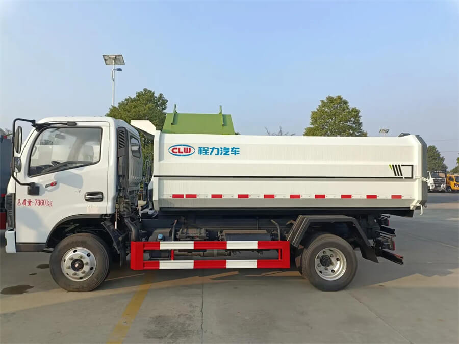 Side Loading Hanging Barrel Garbage Truck