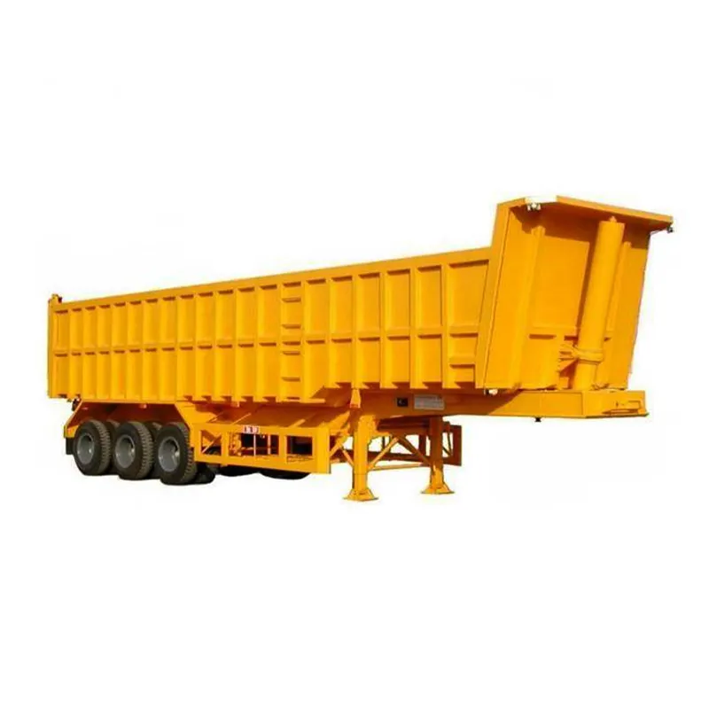 3 Axles 60 Tons Dump Semi Trailer Hydraulic Rear Tipping Trailer