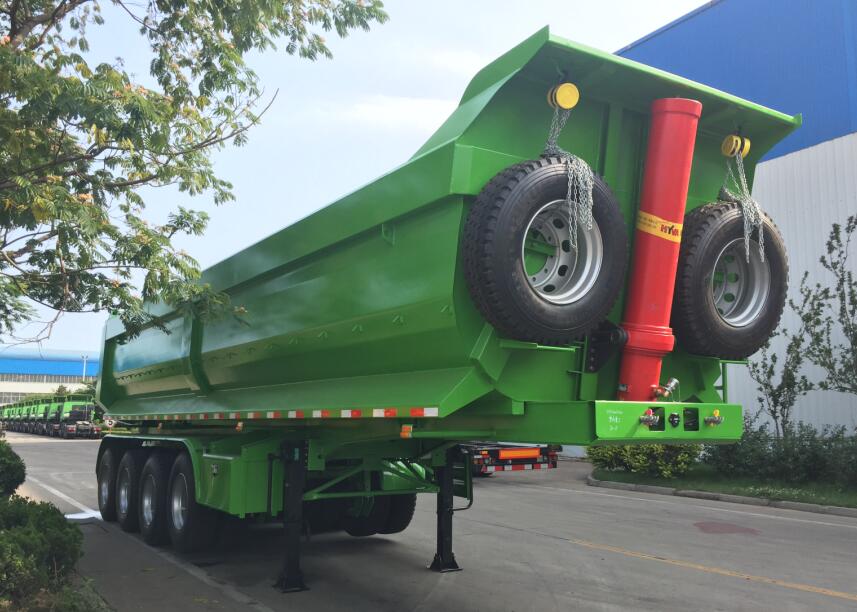 U Shape Dump Trailer Hydraulic Cylinder 4 Axle Coal Stone Tipper Dump Semi Cargo Trailer