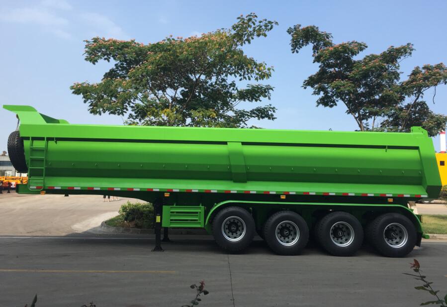 U Shape Dump Trailer Hydraulic Cylinder 4 Axle Coal Stone Tipper Dump Semi Cargo Trailer