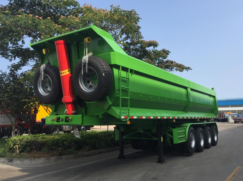 U Shape Dump Trailer Hydraulic Cylinder 4 Axle Coal Stone Tipper Dump Semi Cargo Trailer