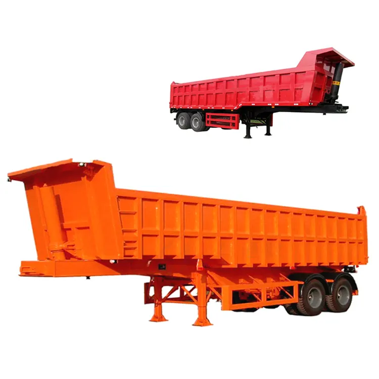 2 Axle U Shape Heavy Duty Tipping Tipper Dumper Dump Truck Semi Trailer for Coal Stone Sand Mineral Transport