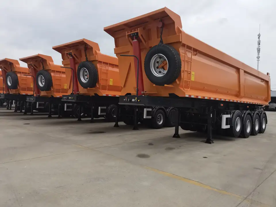 Front Lifting U Shape Mining Tipper 4 Axle Dump Trailer