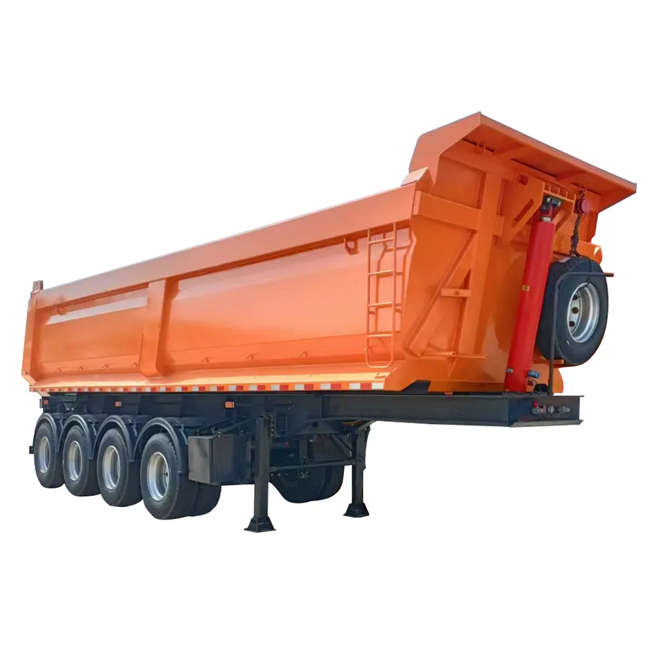 Front Lifting U Shape Mining Tipper 4 Axle Dump Trailer