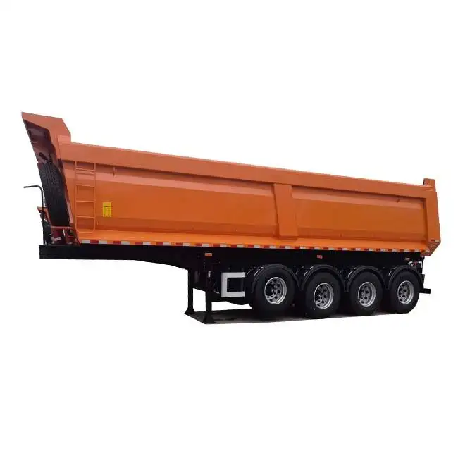 Front Lifting U Shape Mining Tipper 4 Axle Dump Trailer