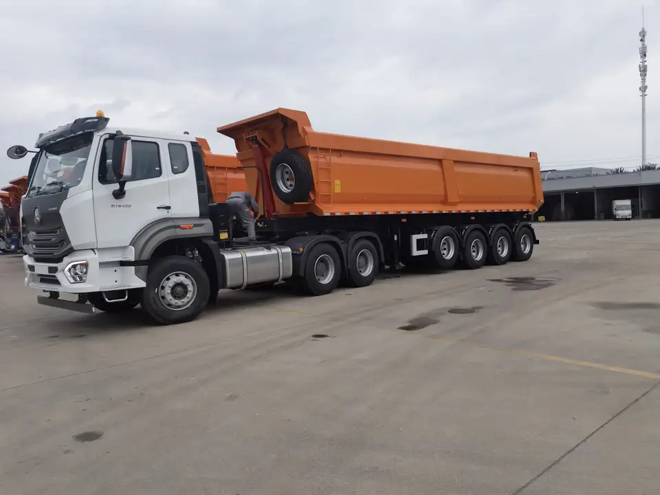 Front Lifting U Shape Mining Tipper 4 Axle Dump Trailer