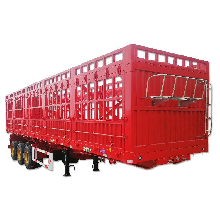 Tri-Axle Livestock & Farm Cargo Carrier Stake Truck Utility Semi Trailers