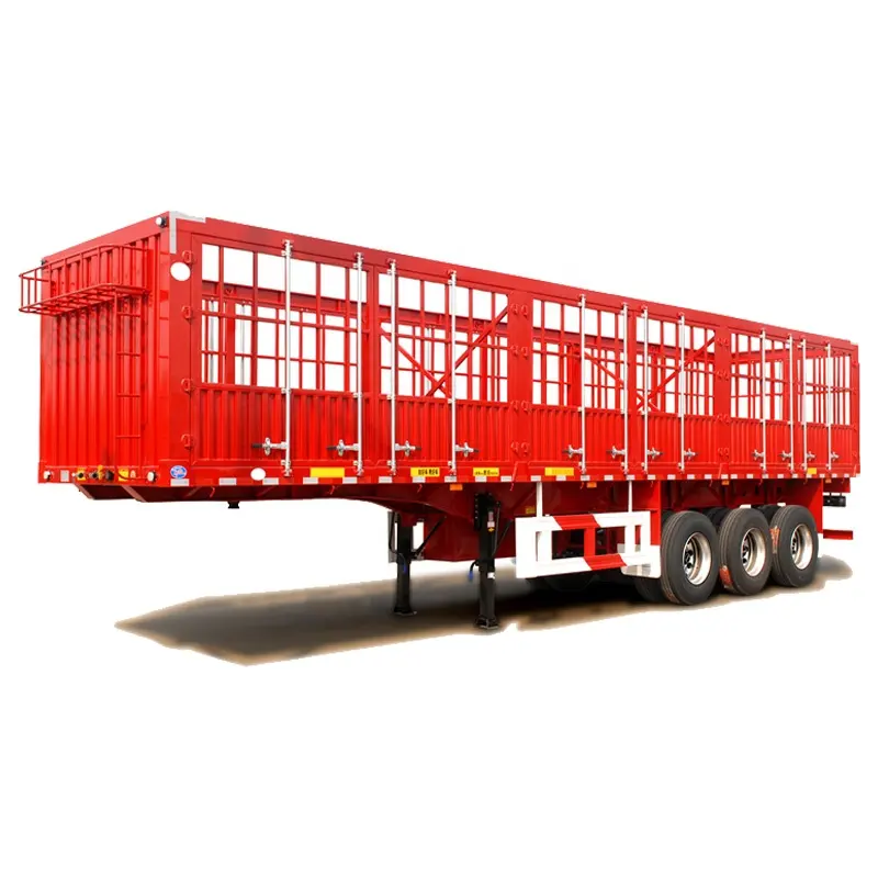 Tri-Axle Livestock & Farm Cargo Carrier Stake Truck Utility Semi Trailers
