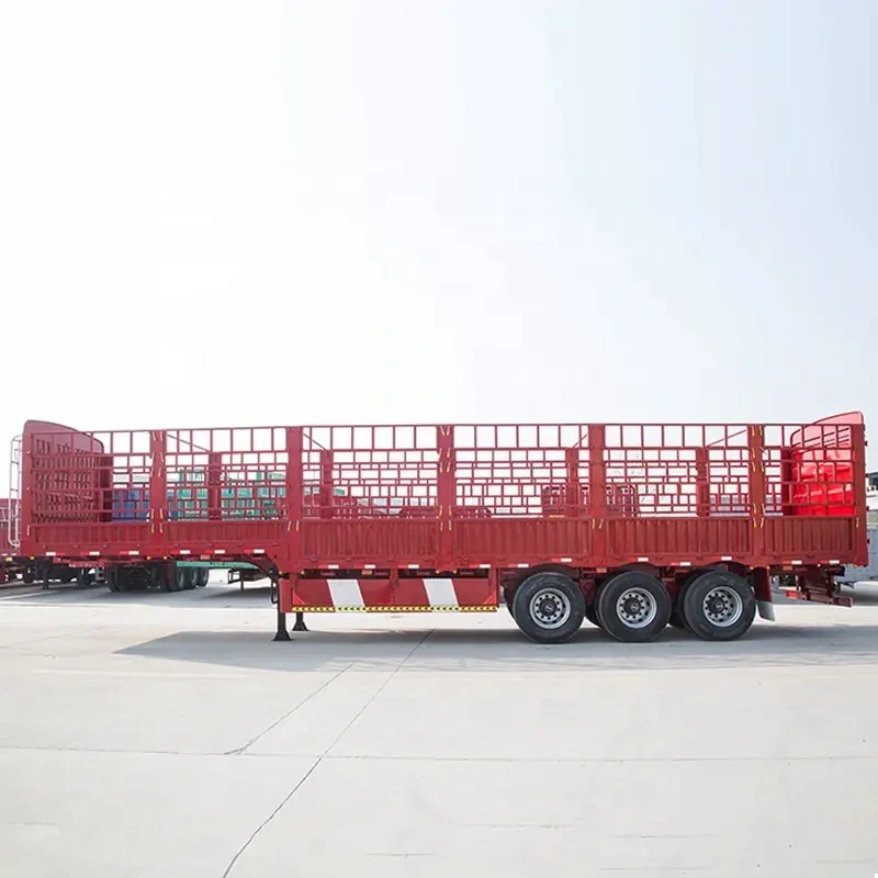 Tri-Axle Livestock & Farm Cargo Carrier Stake Truck Utility Semi Trailers