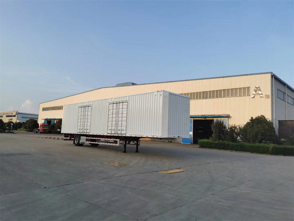 1 Axles Dry Van Box Trailer Grain Cargo Semi Truck Trailer
