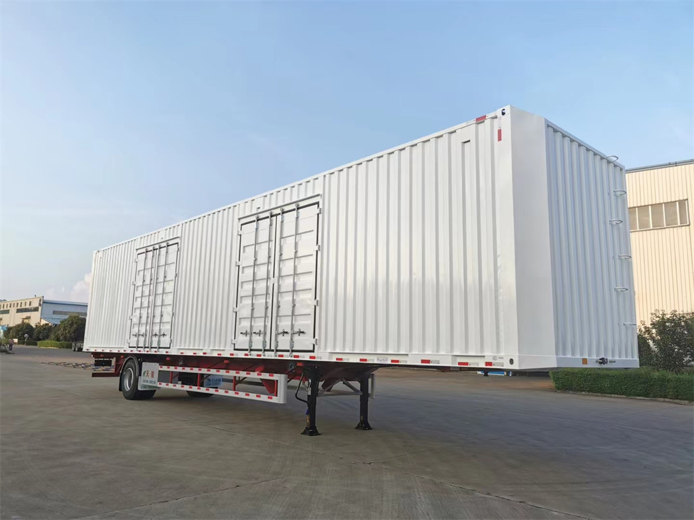 1 Axles Dry Van Box Trailer Grain Cargo Semi Truck Trailer