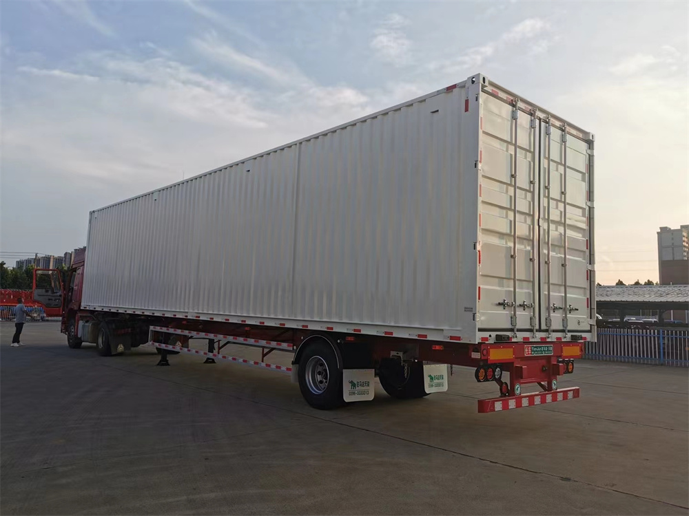 1 Axles Dry Van Box Trailer Grain Cargo Semi Truck Trailer