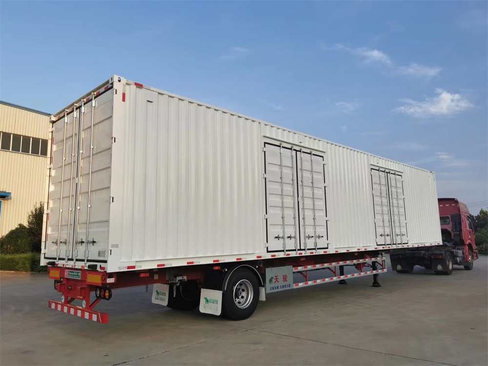 1 Axles Dry Van Box Trailer Grain Cargo Semi Truck Trailer