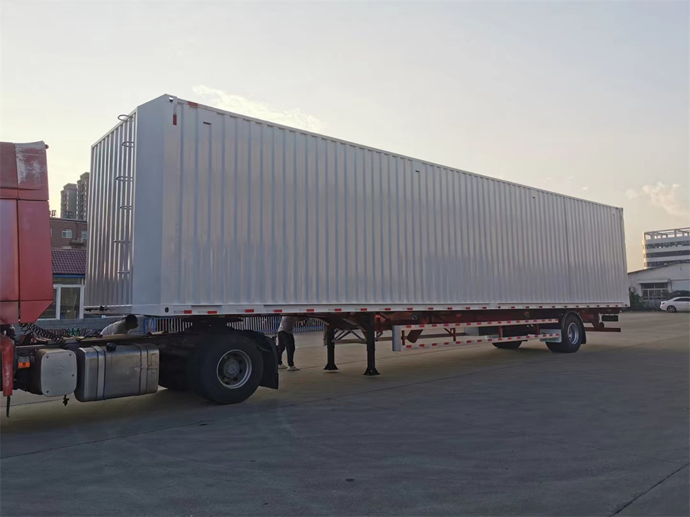 1 Axles Dry Van Box Trailer Grain Cargo Semi Truck Trailer