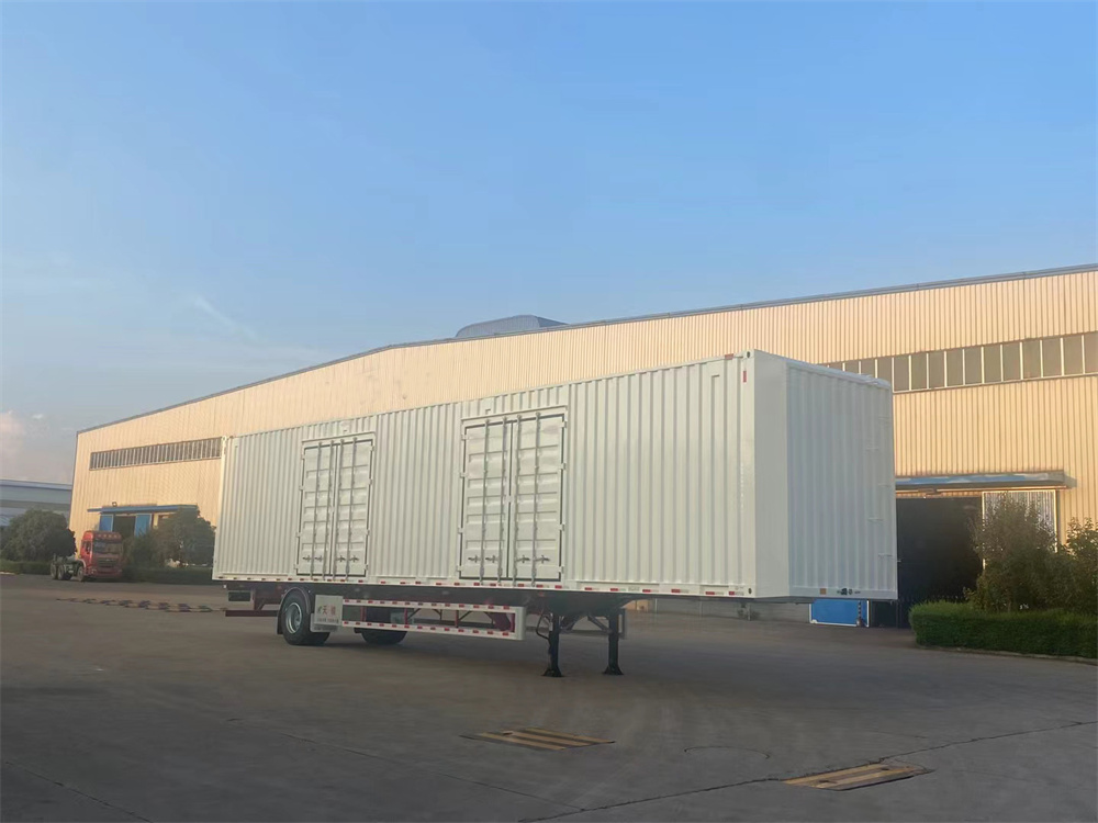 1 Axles Dry Van Box Trailer Grain Cargo Semi Truck Trailer