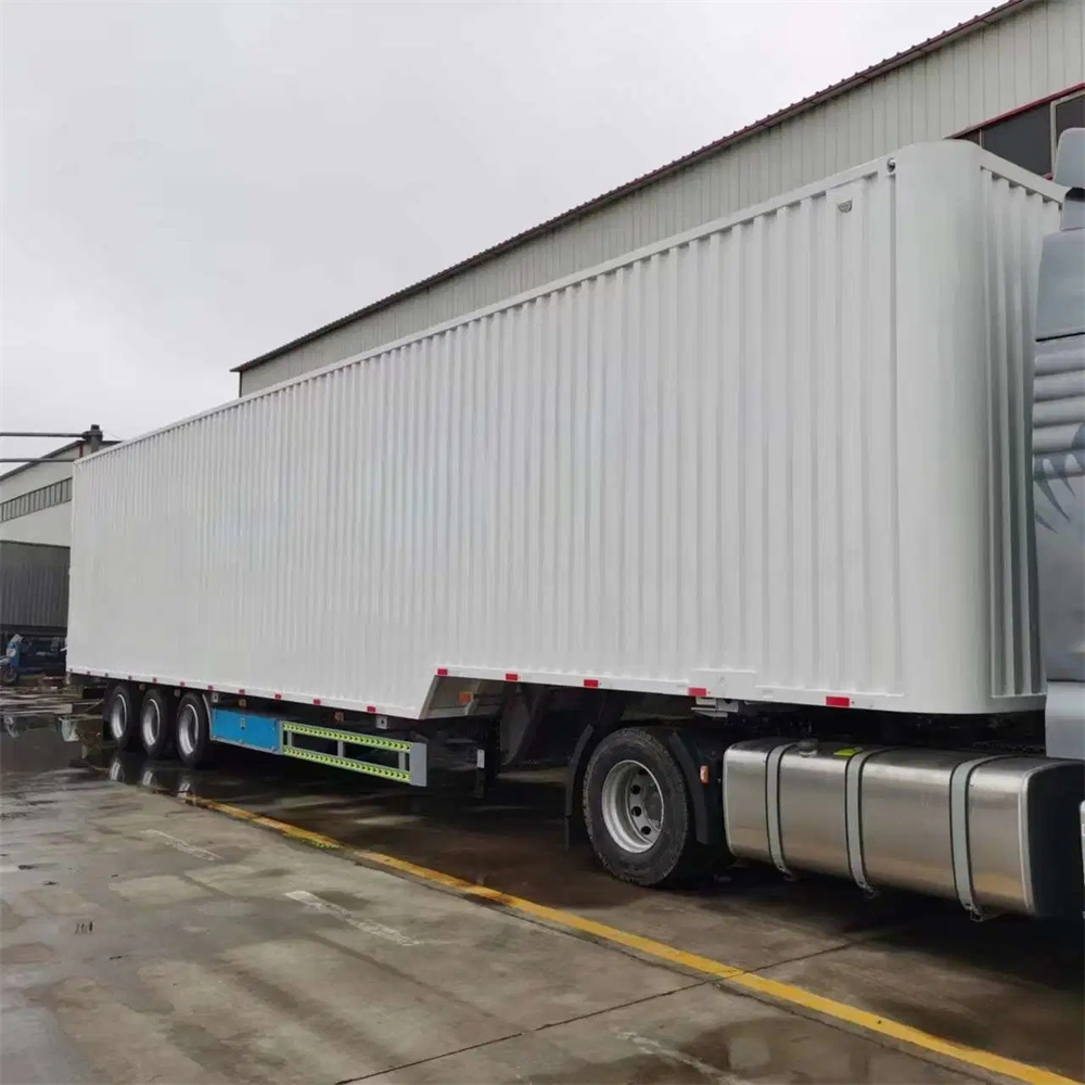 With Heavy Duty Suspension Tri Axles Van Cargo Box Semi Trailer
