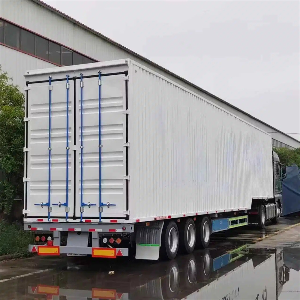 With Heavy Duty Suspension Tri Axles Van Cargo Box Semi Trailer