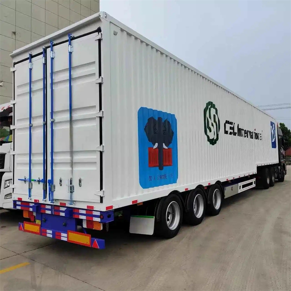 With Heavy Duty Suspension Tri Axles Van Cargo Box Semi Trailer
