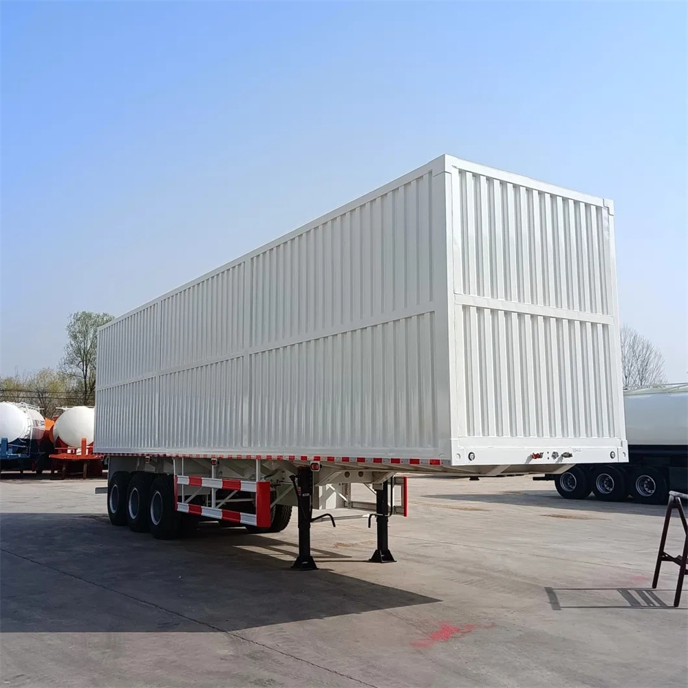 3 Axles Goods Grain Coal Transport Brand Bulk Semi Truck Box Van Traile