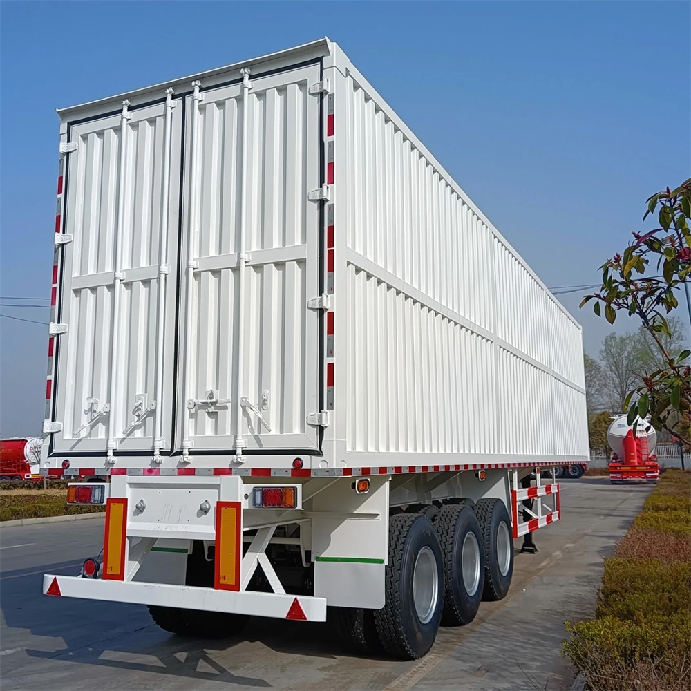 3 Axles Goods Grain Coal Transport Brand Bulk Semi Truck Box Van Traile