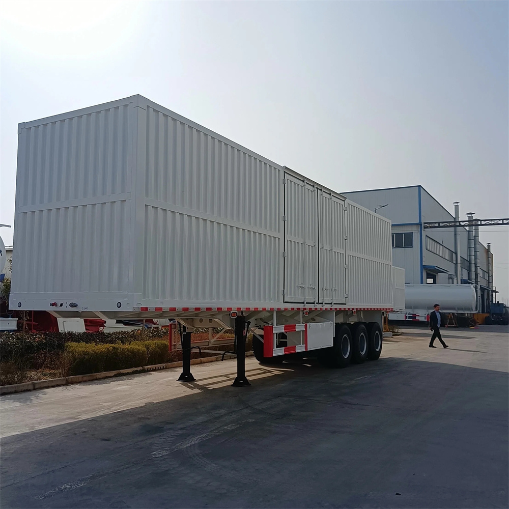 3 Axles Goods Grain Coal Transport Brand Bulk Semi Truck Box Van Traile