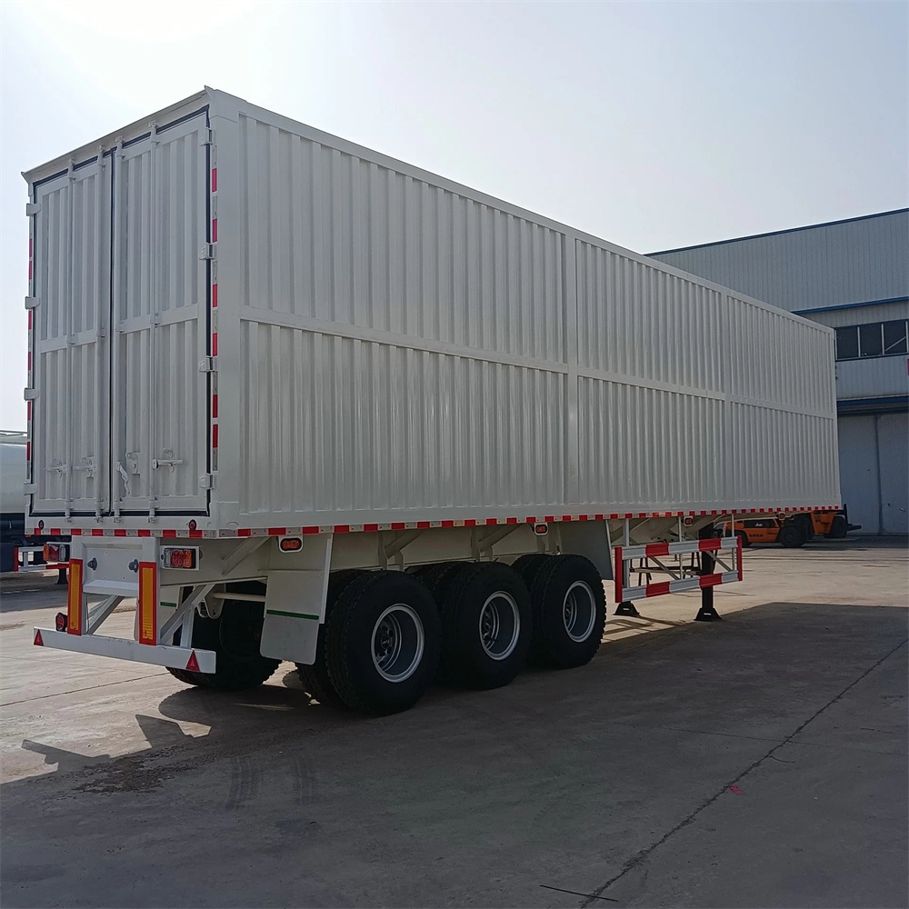 3 Axles Goods Grain Coal Transport Brand Bulk Semi Truck Box Van Traile