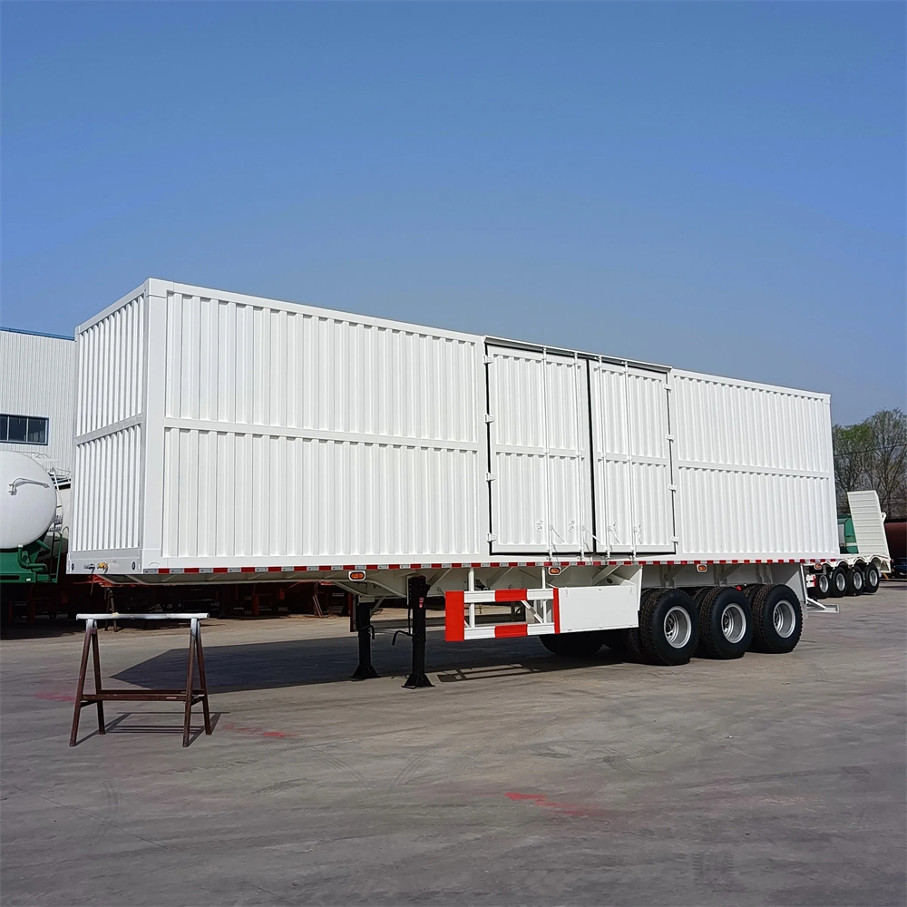 3 Axles Goods Grain Coal Transport Brand Bulk Semi Truck Box Van Traile