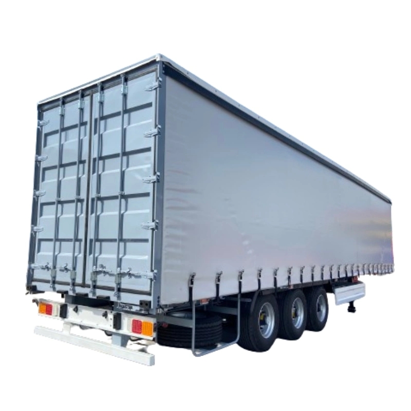 3 Axle 92cbm Cargo Transport Box Type Side Curtain Type Semi-Trailer for Sale