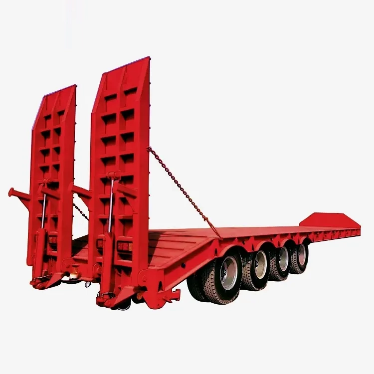Heavy Duty 4 Axle 90 Tons Low Bed Truck Semi Trailer Dimensions