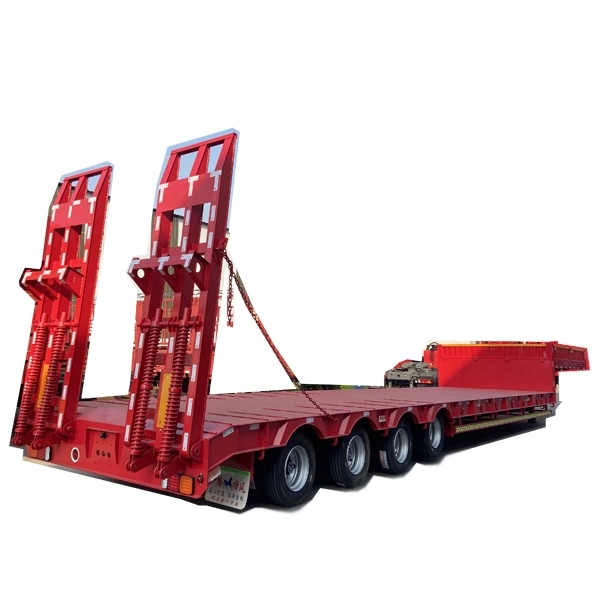 Heavy Duty 4 Axle 90 Tons Low Bed Truck Semi Trailer Dimensions