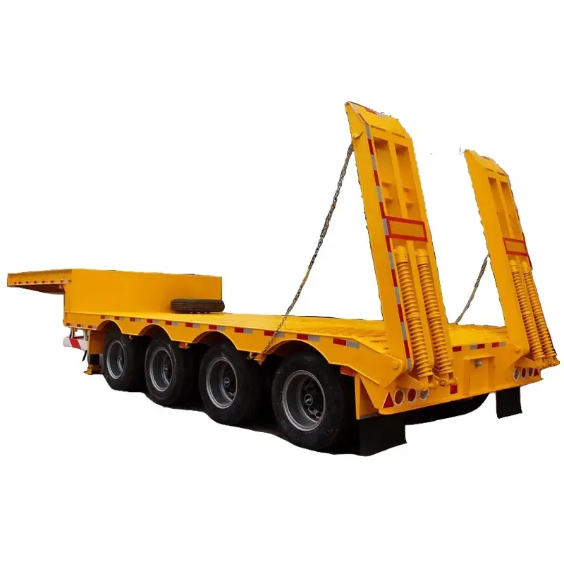 Heavy Duty 4 Axle 90 Tons Low Bed Truck Semi Trailer Dimensions