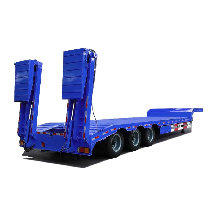 3 Axle Low Bed Heavy Equipment Cargo Transportation Truck Semi Trailer