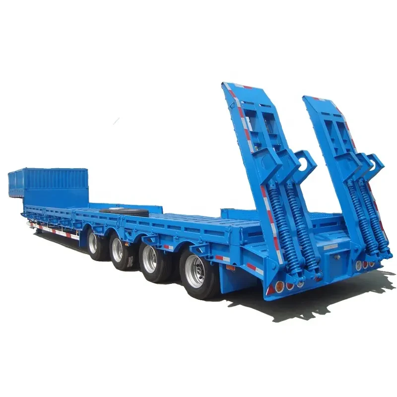 Heavy Duty 4 Axle 90 Tons Low Bed Truck Semi Trailer Dimensions