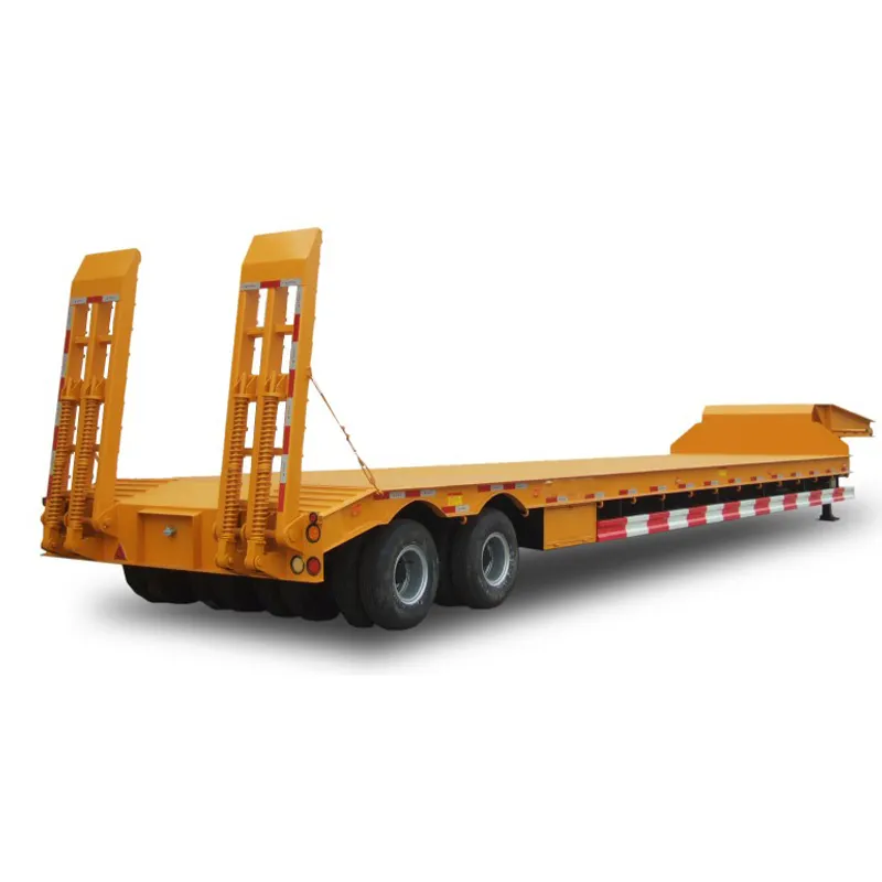 2 Axles Lowbed Semi Trailer for Construction Machines