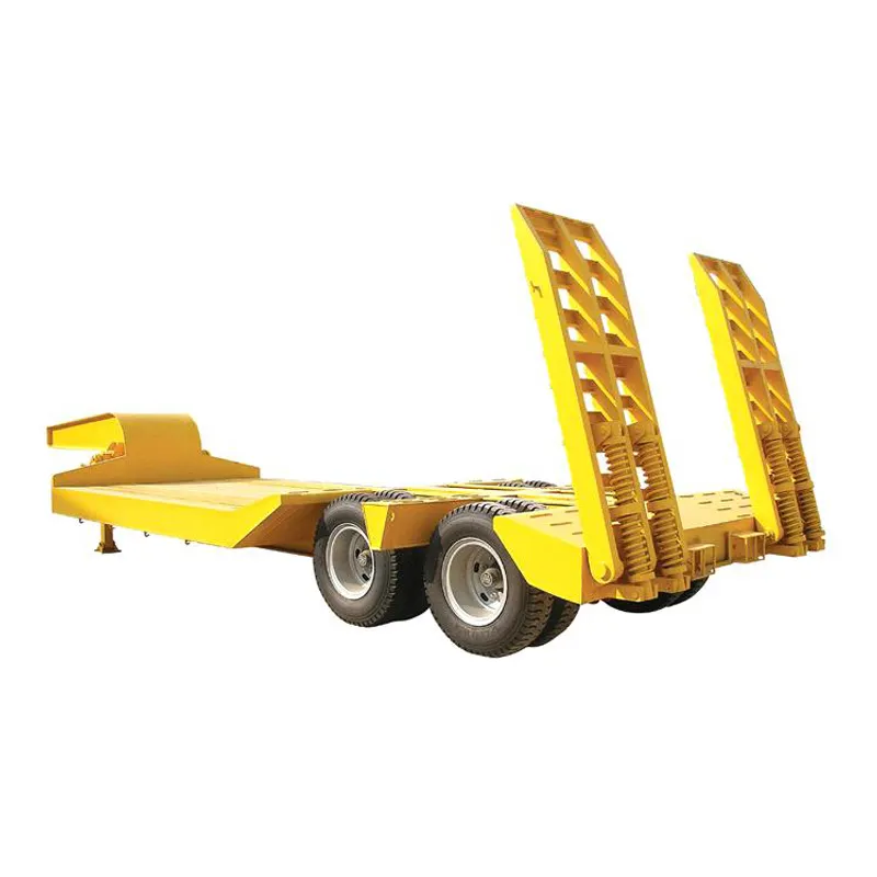 2 Axles Lowbed Semi Trailer for Construction Machines